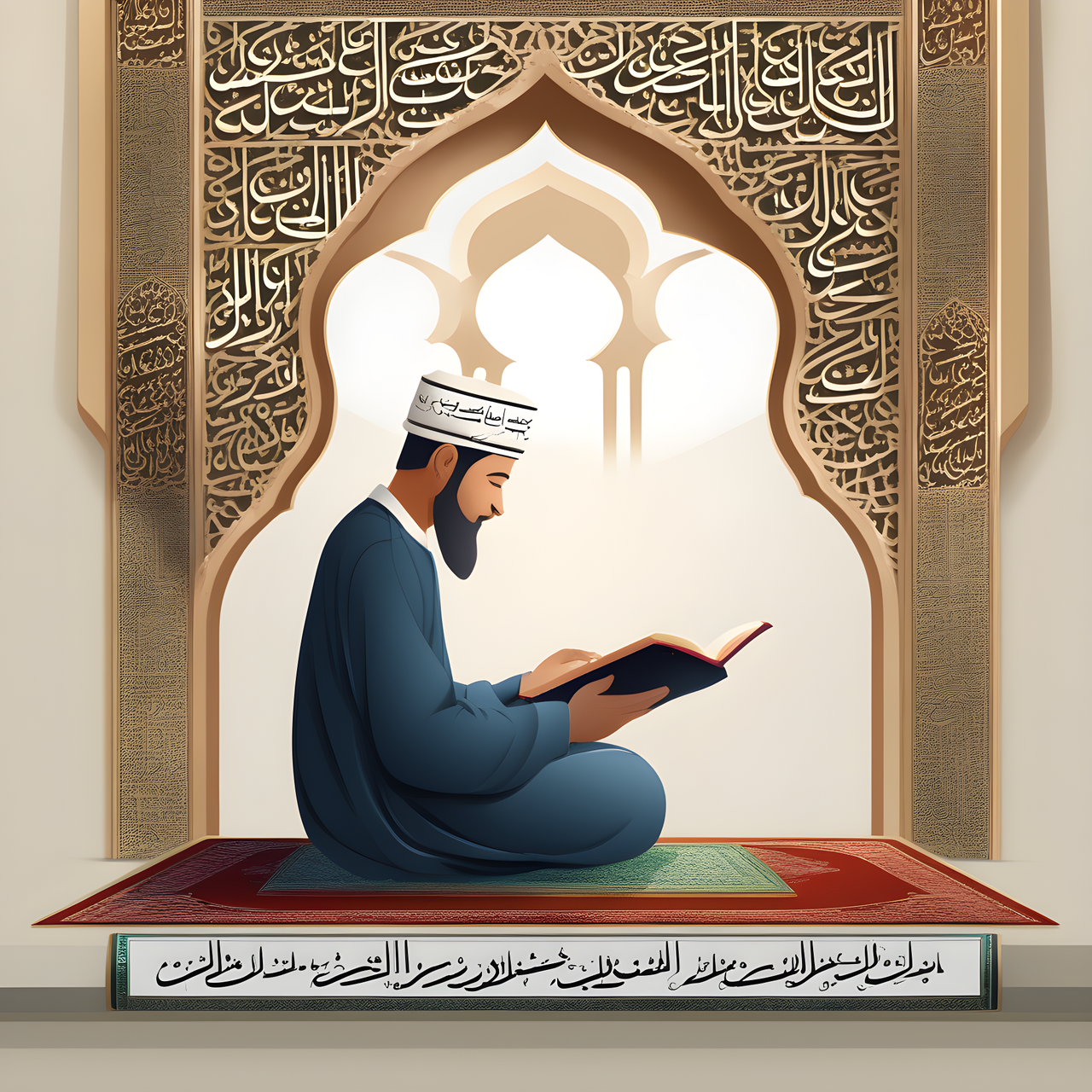 A boy reading the Quran